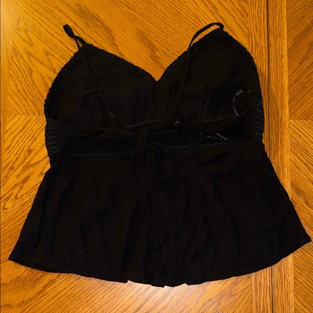 Shyanne Black Lace-Trim V-Neck Cami - Picture 2 of 2